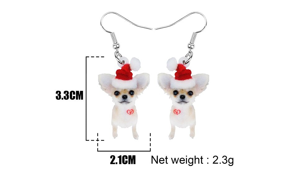 Christmas Chihuahua Earrings