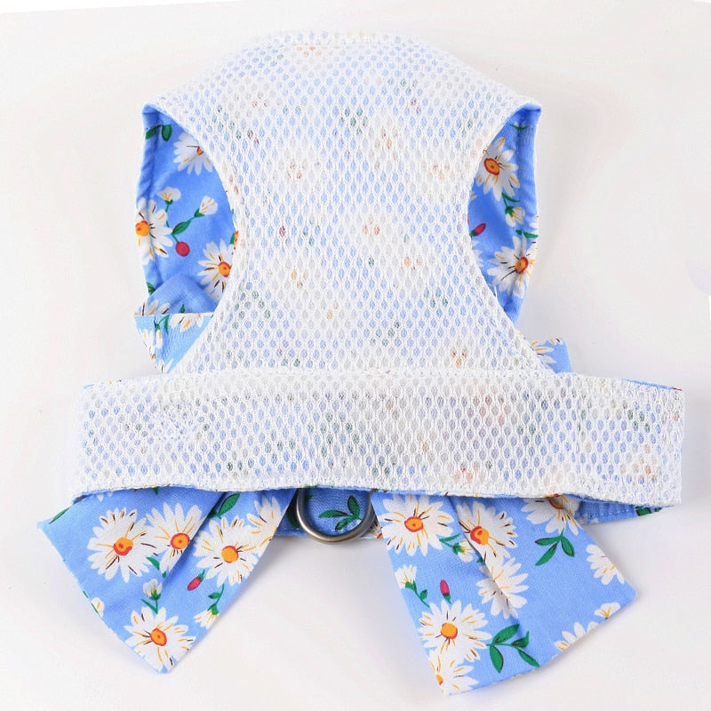 Breathable Floral Harness With A Leash