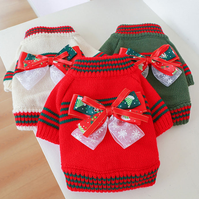 Big Bow Tie Christmas Sweaters - Chihuahua Empire