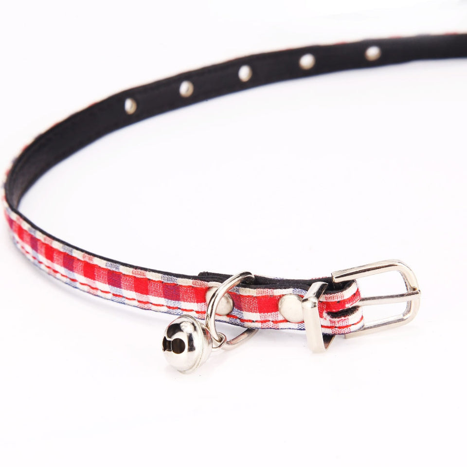 Plaid Collar With A Bell