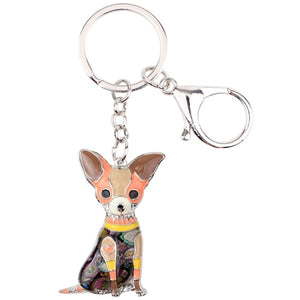 Colorful Chihuahua Keychain