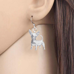 Gold And Silver Plated Chihuahua Earrings - Chihuahua Empire