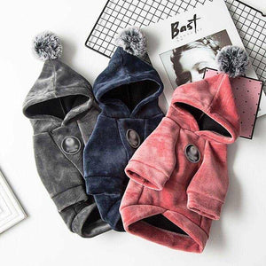 Fur Ball Chihuahua Hoodie In Gray Red And Navy Color