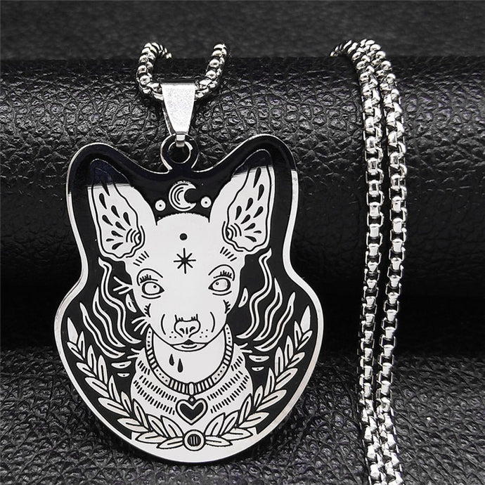 Antique Stainless Steel Chihuahua Necklace - Chihuahua Empire