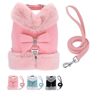 Luxury Fur Harness ( Leash Included ) - Chihuahua Empire