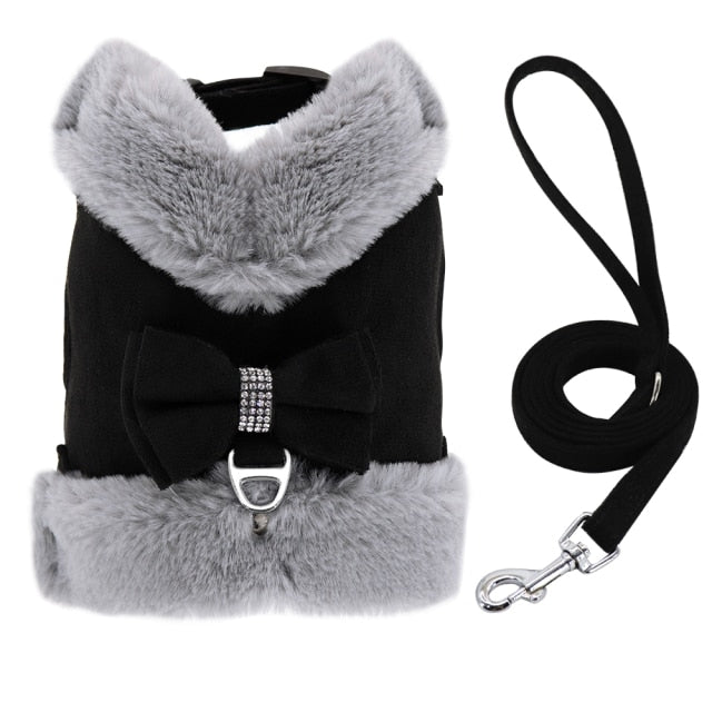 Luxury Fur Harness ( Leash Included )