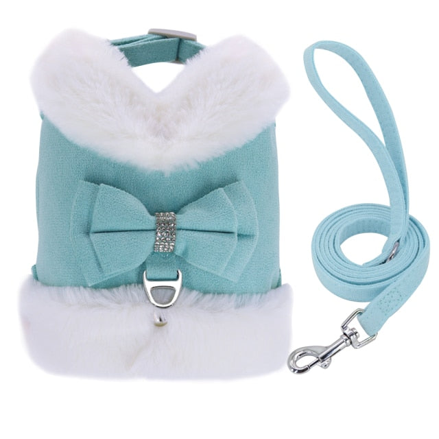 Luxury Fur Harness ( Leash Included )