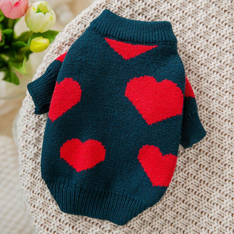 Heart Knitted Chihuahua Sweater - Chihuahua Empire