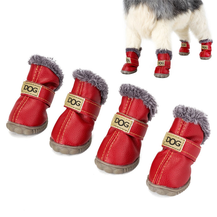 Leather Winter Dog Boots